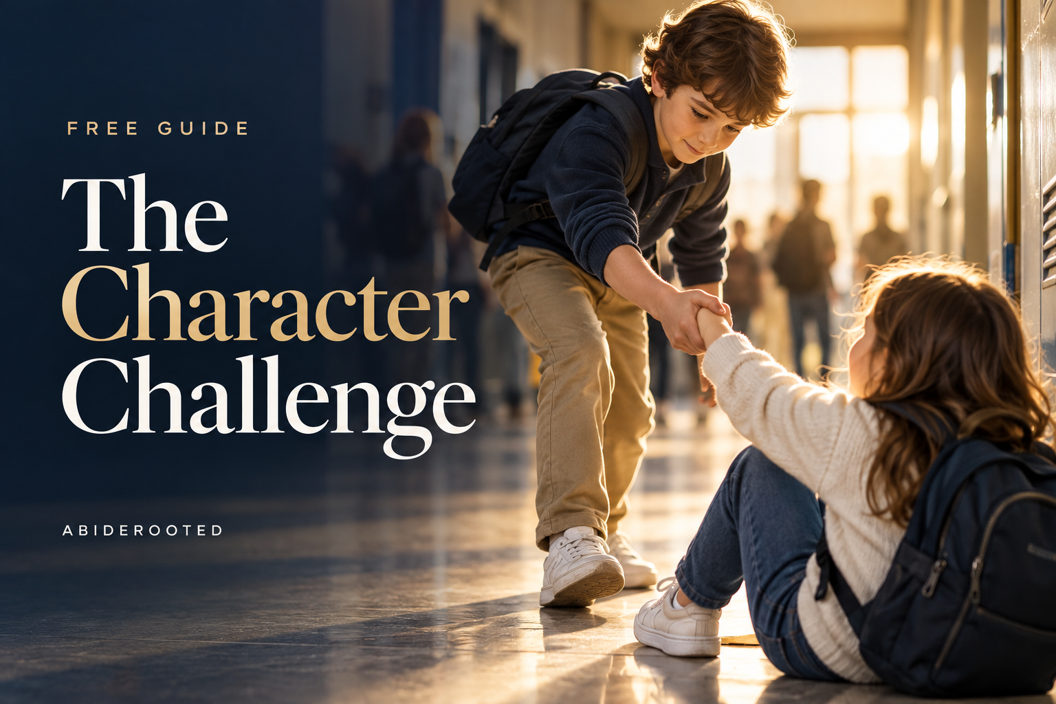 Children serving together for The Character Challenge guide