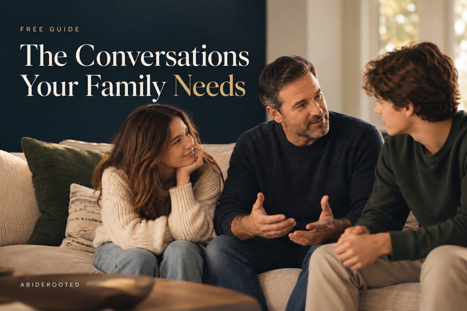Parent and teenager having an honest conversation for The Conversations Your Family Needs guide