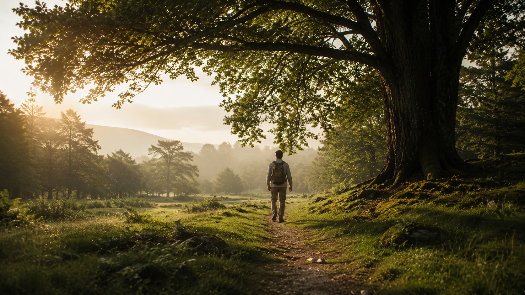 Open Bible and quiet morning light overlooking the landscape, representing a life rooted in Christ